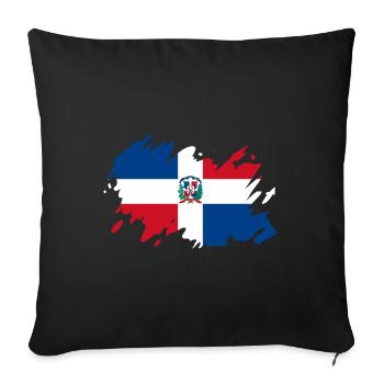 Dominican Republic Flag Color Splash Squirt - Sofa pillowcase 17,3'' x 17,3'' (45 x 45 cm) - black - Front