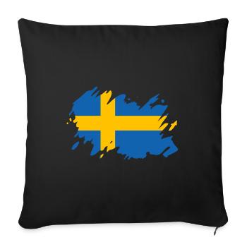 Schweden Flagge Skandinavien Malmö Sverige Heimat - Sofakissenbezug 45 x 45 cm - Schwarz - Vorne