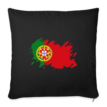 Drapeau portugais Drapeau portugais drapeau italien - Housse de coussin décorative 45 x 45 cm - noir - Devant