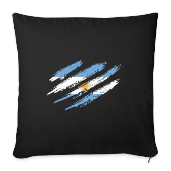 Argentine Drapeau Amérique du Sud Drapeau argentin - Housse de coussin décorative 45 x 45 cm - noir - Devant