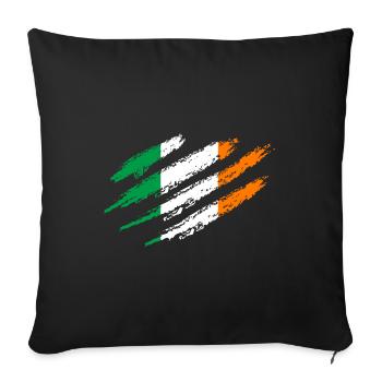 Irlande Drapeau Rayures Drapeau irlandais Dublin Griffes - Housse de coussin décorative 45 x 45 cm - noir - Devant