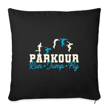 Parkour Freerunning Traceur - Sofakissenbezug 45 x 45 cm - Schwarz - Vorne