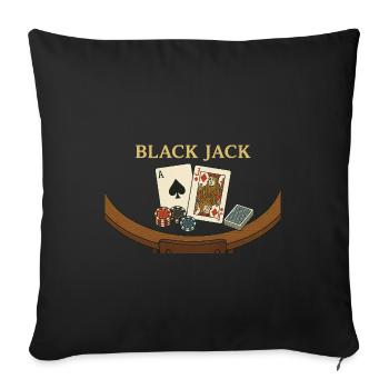 Blackjack – Le jeu avec le Magic 21 - Housse de coussin décorative 45 x 45 cm - noir - Devant