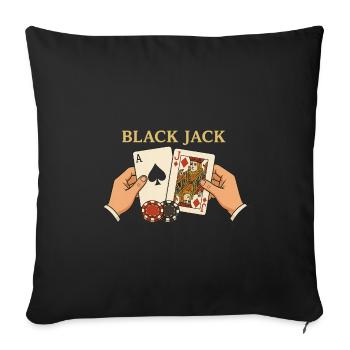 Blackjack – Le jeu avec le Magic 21 - Housse de coussin décorative 45 x 45 cm - noir - Devant