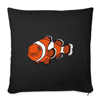 Clownfisch - Sofakissenbezug 45 x 45 cm - Schwarz - Vorne