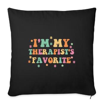 Sarcastic Therapy Saying Humor Therapist - Sofa pillowcase 17,3'' x 17,3'' (45 x 45 cm) - black - Front
