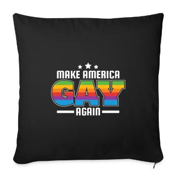 LGBT LGBTQ Rainbow Gay Lesbian Gift - Sofa pillowcase 17,3'' x 17,3'' (45 x 45 cm) - black - Front