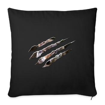 Wolf scratch marks claws wild - Sofa pillowcase 17,3'' x 17,3'' (45 x 45 cm) - black - Front