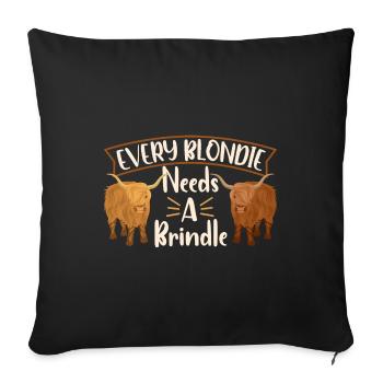 Scottish Highland Cattle Cow - Sofakissenbezug 45 x 45 cm - Schwarz - Vorne