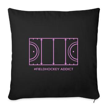 Hockey Hockey Club Joueurs de hockey Terrain de hockey - Housse de coussin décorative 45 x 45 cm - noir - Devant