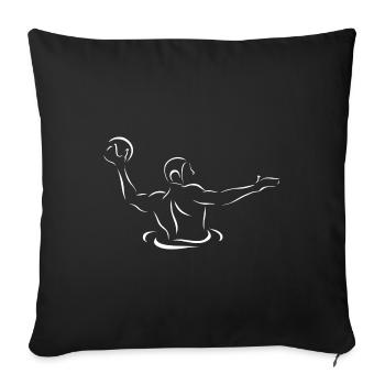 Water polo player white silhouette - Sofa pillowcase 17,3'' x 17,3'' (45 x 45 cm) - black - Front
