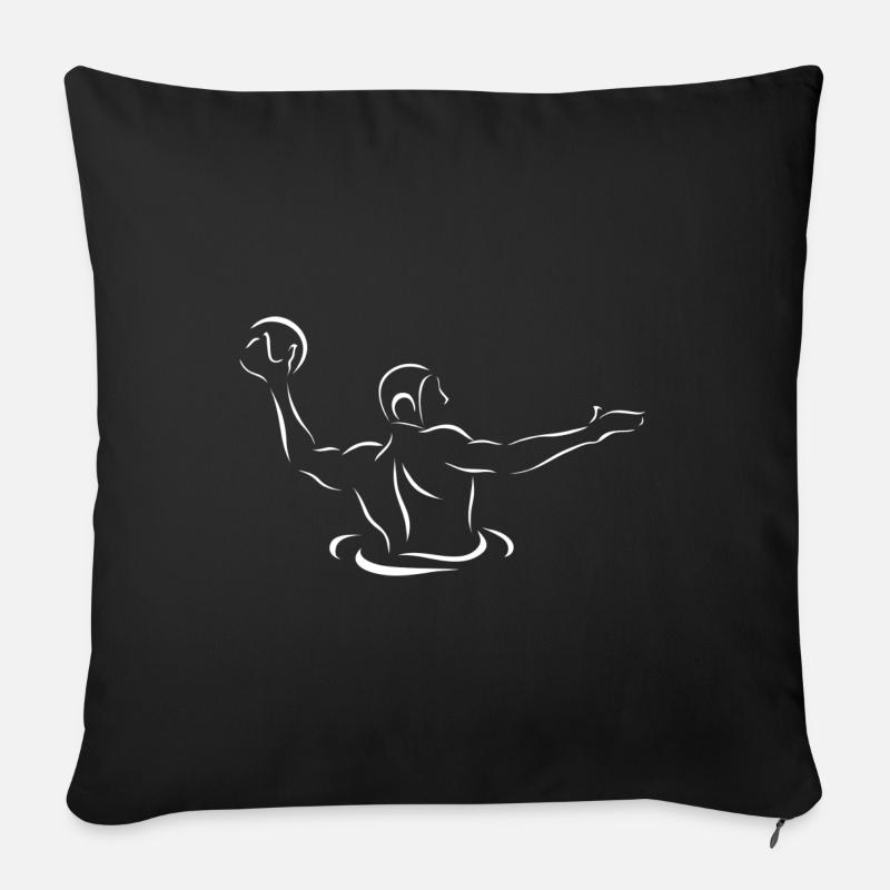 Wasserballspieler weiße Silhouette - Sofakissenbezug 45 x 45 cm - Schwarz