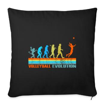 Volleyball Evolution retro gift - Sofa pillowcase 17,3'' x 17,3'' (45 x 45 cm) - black - Front