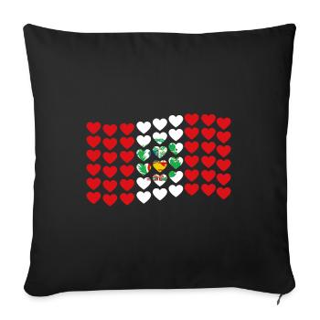 Peru flag heart South America Peruvian heart - Sofa pillowcase 17,3'' x 17,3'' (45 x 45 cm) - black - Front