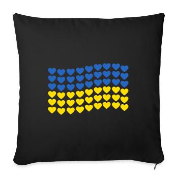 Drapeau ukrainien coeur drapeau ukrainien Kiev - Housse de coussin décorative 45 x 45 cm - noir - Devant