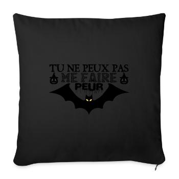 Happy Halloween - pas peur - jour de Halloween - Housse de coussin décorative 45 x 45 cm - noir - Devant