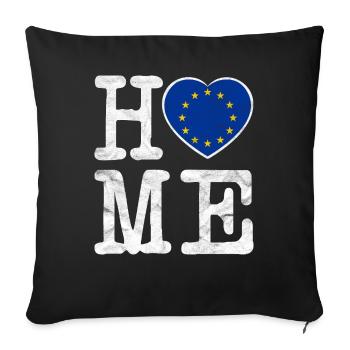 European Union flag Brussels gift - Sofa pillowcase 17,3'' x 17,3'' (45 x 45 cm) - black - Front