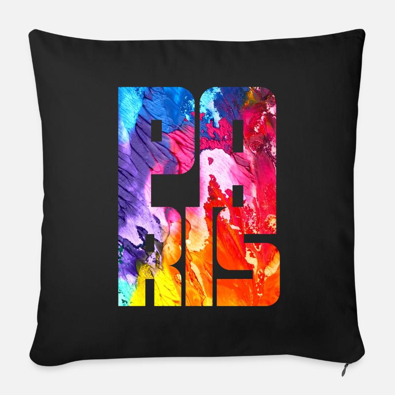 Paris - Housse de coussin décorative 45 x 45 cm - noir