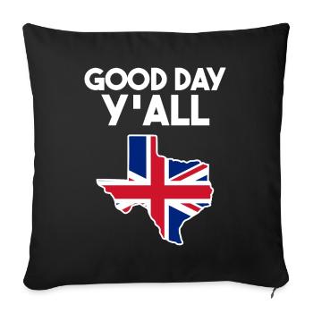 Britisch-texanisches Design für Texas Einwanderer - Sofakissenbezug 45 x 45 cm - Schwarz - Vorne