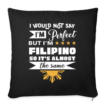 Almost perfect joke for Filipino Americans - Sofa pillowcase 17,3'' x 17,3'' (45 x 45 cm) - black - Front