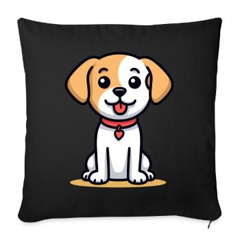 Cute dog design for dog owners - Sofa pillowcase 17,3'' x 17,3'' (45 x 45 cm) - black - Front