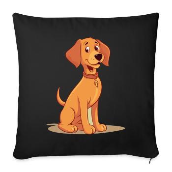 Conception de chien mignon pour les propriétaires de chiens - Housse de coussin décorative 45 x 45 cm - noir - Devant