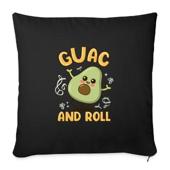 Guac And Roll - Cute Dancing Avocado - Sofa pillowcase 17,3'' x 17,3'' (45 x 45 cm) - black - Front