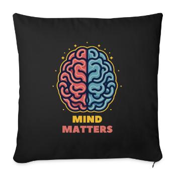 L’ compte - Illustration du cerveau - Housse de coussin décorative 45 x 45 cm - noir - Devant