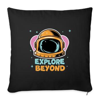 Space Astronaut - Jenseits entdecken - Sofakissenbezug 45 x 45 cm - Schwarz - Vorne