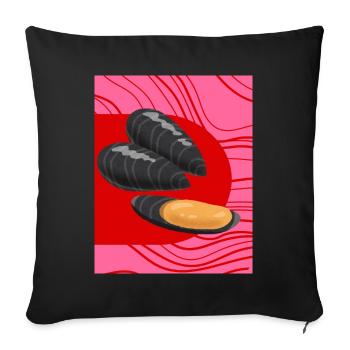 Moules funky - Housse de coussin décorative 45 x 45 cm - noir - Devant