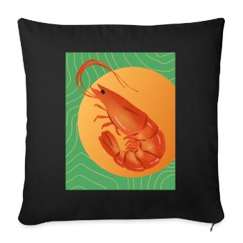 Maximalist Shrimp - Sofa pillowcase 17,3'' x 17,3'' (45 x 45 cm) - black - Front