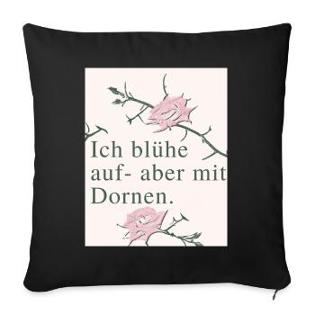 Flower theme with Sleeping Beauty design - Sofa pillowcase 17,3'' x 17,3'' (45 x 45 cm) - black - Front