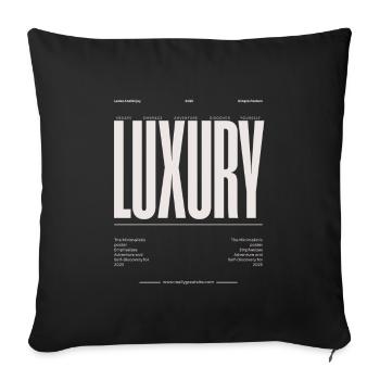 Typographie majuscule de luxe - Housse de coussin décorative 45 x 45 cm - noir - Devant