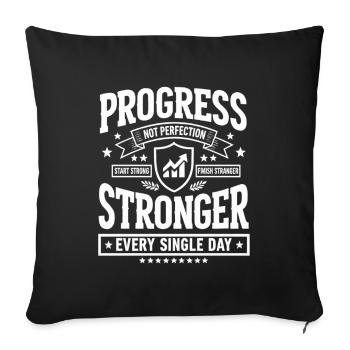 Fitness Workout Fitness Fan Fitness Fanatic - Sofa pillowcase 17,3'' x 17,3'' (45 x 45 cm) - black - Front