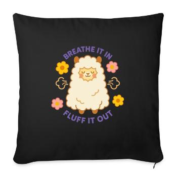 T-shirt Alpaga, peluchez-le trop mignon - Housse de coussin décorative 45 x 45 cm - noir - Devant