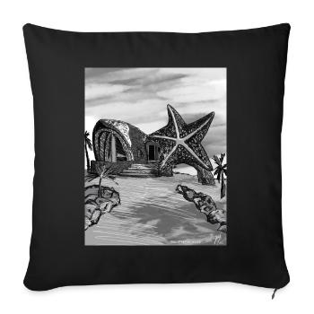 Starfish Dome Island Art - Sofa pillowcase 17,3'' x 17,3'' (45 x 45 cm) - black - Front