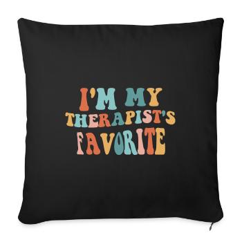 Sarcastic Therapy Saying Humor Therapist - Sofa pillowcase 17,3'' x 17,3'' (45 x 45 cm) - black - Front