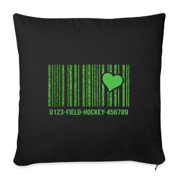 Hockey Artificial Turf-love Field Hockey Hockey - Sofa pillowcase 17,3'' x 17,3'' (45 x 45 cm) - black - Front