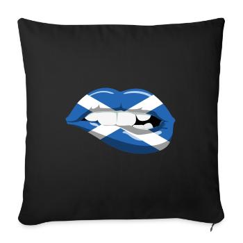 Scotland Flag Lips Mouth Alba GB UK Scotswoman - Sofa pillowcase 17,3'' x 17,3'' (45 x 45 cm) - black - Front