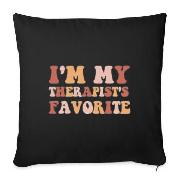 Sarcastic Therapy Saying Humor Therapist - Sofa pillowcase 17,3'' x 17,3'' (45 x 45 cm) - black - Front