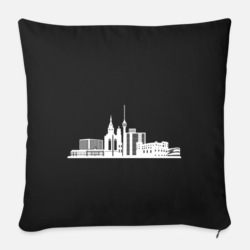 Stuttgart Skyline - Sofakissenbezug 45 x 45 cm - Schwarz