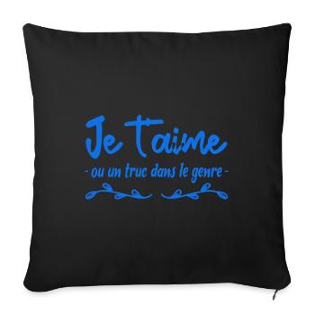 je t aime ou un truc dans le genre - Housse de coussin décorative 45 x 45 cm - noir - Devant