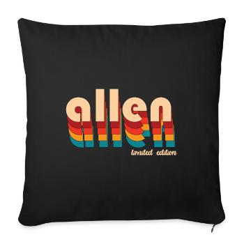 Retro Allen Name - Sofa pillowcase 17,3'' x 17,3'' (45 x 45 cm) - black - Front