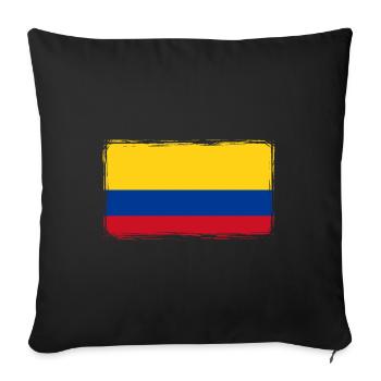 Drapeau Colombie Drapeau colombien Vintage - Housse de coussin décorative 45 x 45 cm - noir - Devant