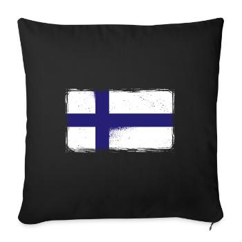 Finland Flag Vintage Suomi Finnish Flag - Sofa pillowcase 17,3'' x 17,3'' (45 x 45 cm) - black - Front