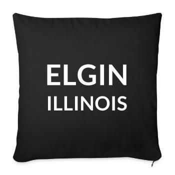 Elgin Illinois USA - Sofa pillowcase 17,3'' x 17,3'' (45 x 45 cm) - black - Front