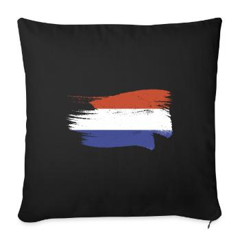 Pays-Bas Drapeau Hollande Drapeau néerlandais - Housse de coussin décorative 45 x 45 cm - noir - Devant