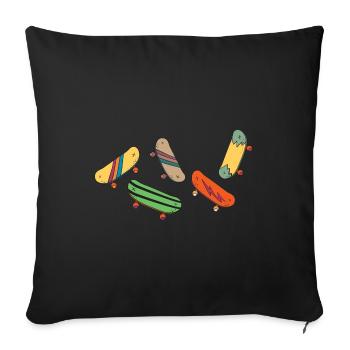 skate sk8 skateboarder skate-party halfpipe - Sofakissenbezug 45 x 45 cm - Schwarz - Vorne