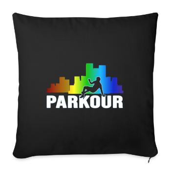freerunning parkour walljump - Sofakissenbezug 45 x 45 cm - Schwarz - Vorne