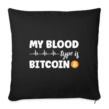 Bitcoin BTC Crypto Blockchain Coin Exchange Coin - Housse de coussin décorative 45 x 45 cm - noir - Devant